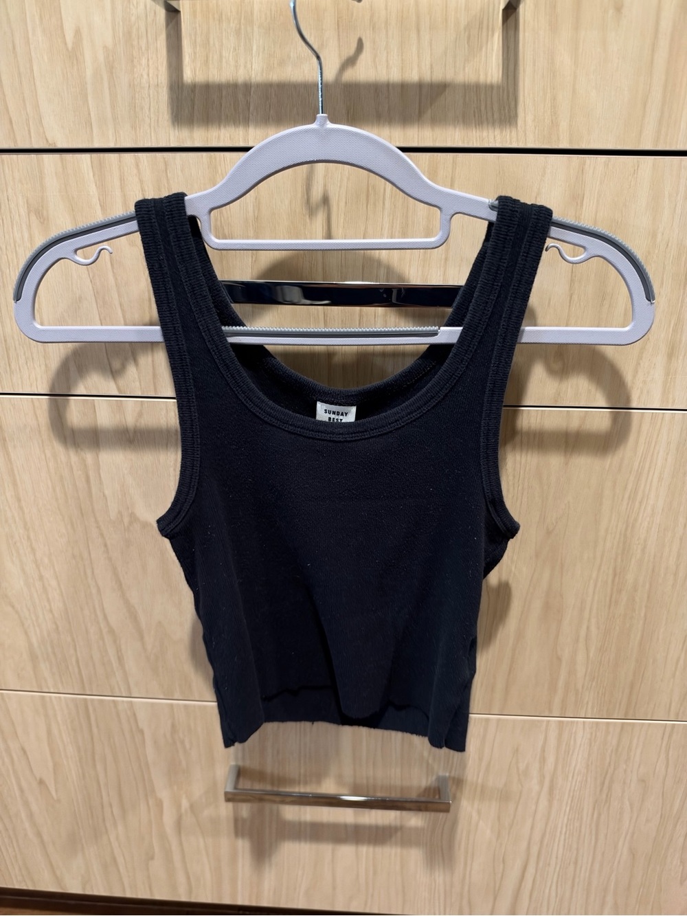 Sunday Best Black Ribbed Crop Tank